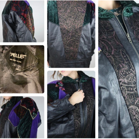 Vintage 80’s Pelle Leather Embroidered Jacket - Picture 4 of 4